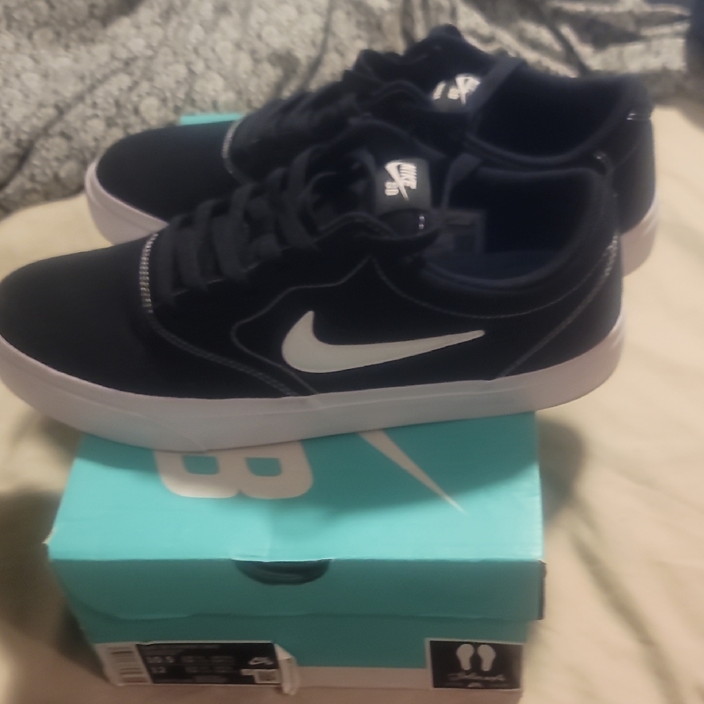 Nike Black and White Swoosh Sneakers